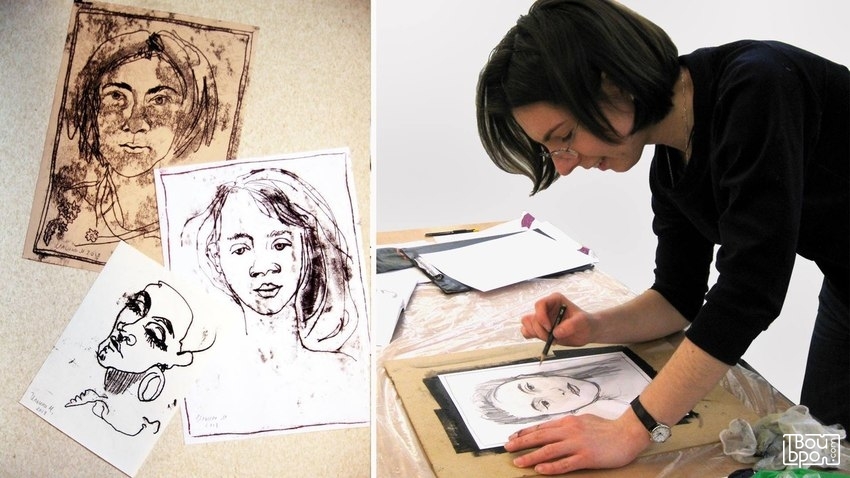 Рисуем в технике карандашной монотипии