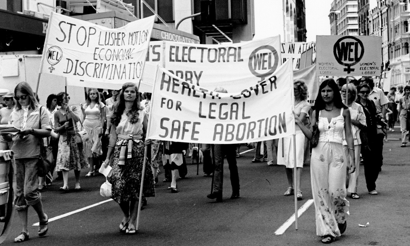 Феминистская демонстрация в 1970-х 