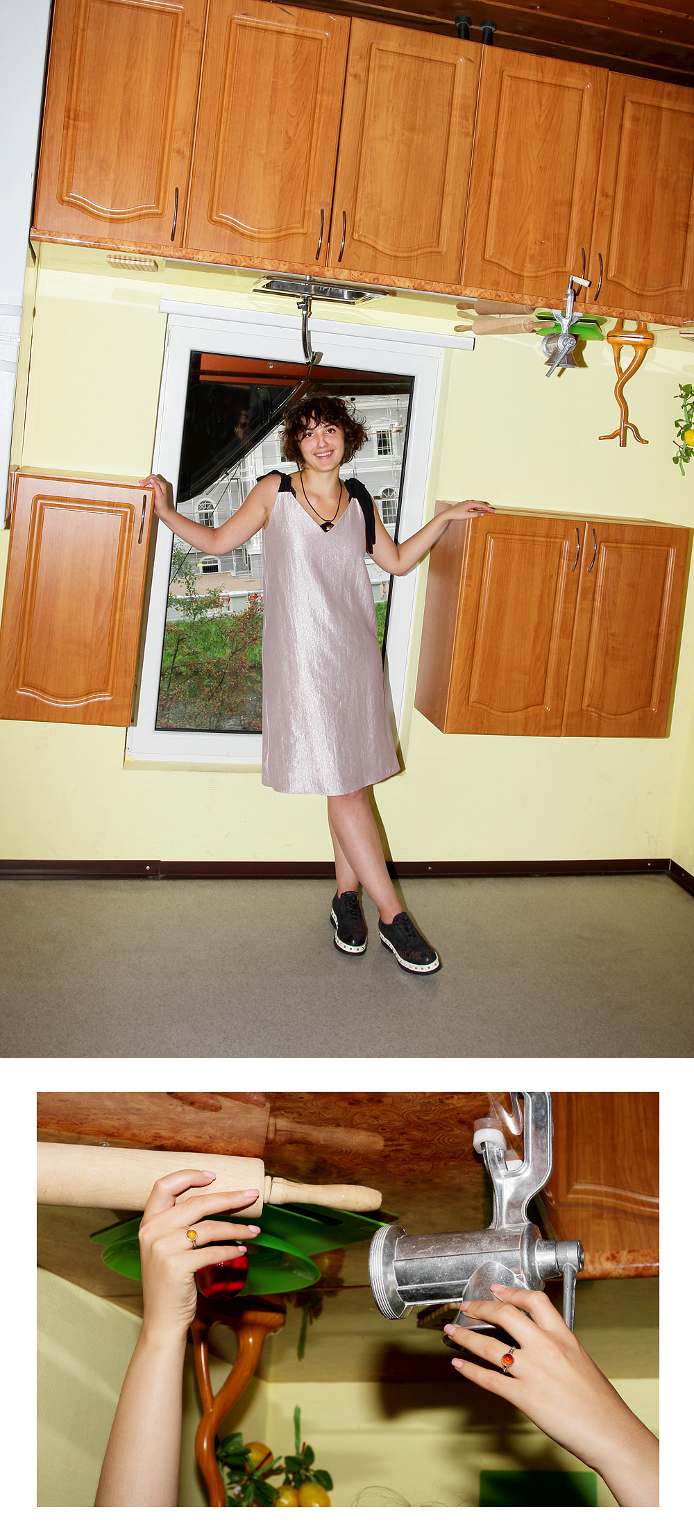 Платье Lastochki купила в Калининграде в небольшом магазинчике на Карла Макса. Местные молодые дизайнеры шьют офигенные вещи и там же продают. Влюбилась в платье с первого взгляда.
Ботинки всё те же – A.S. 98. 