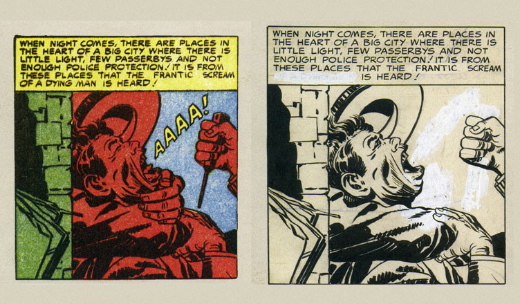 Пример того, как выглядели супергеройские комиксы до и после принятия Комикс кода. 
