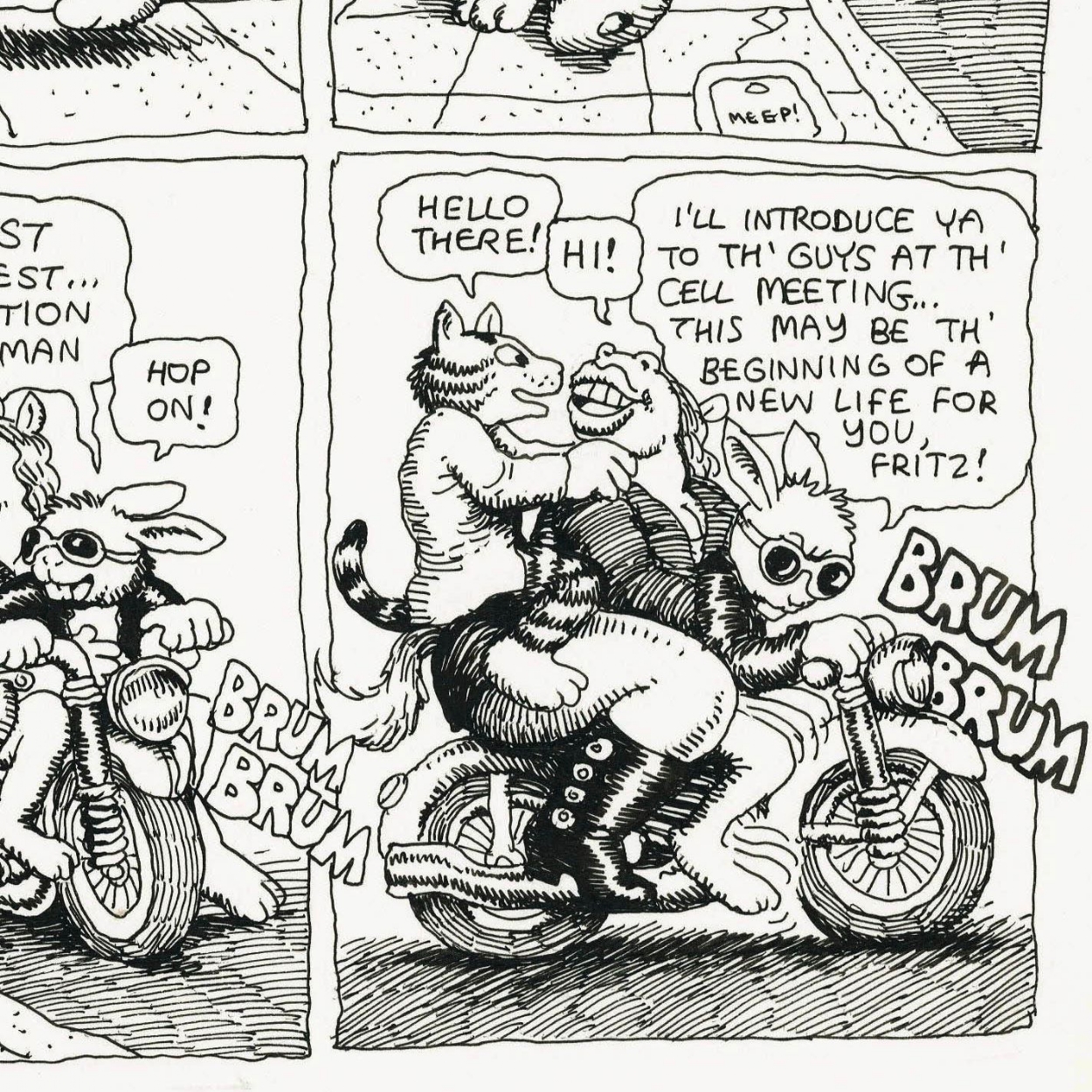 1968, Fritz the Cat Роберта Крамба, пример андеграундных комиксов для взрослых 