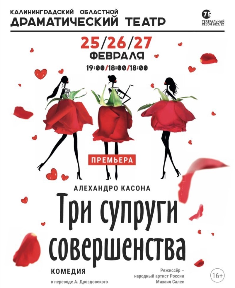 25 февраля в 19:00, 26 и 27 февраля в 18:00, от 300 руб.Драматический театр. Калининград, пр-т Мира, 4 