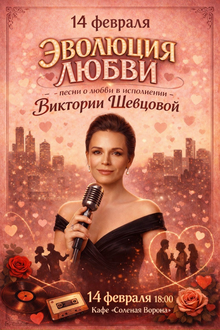 14 февраля, 18:00, 2 800 руб.Кафе «Солёная ворона». Зеленоградск, ул. Железнодорожная, 1 