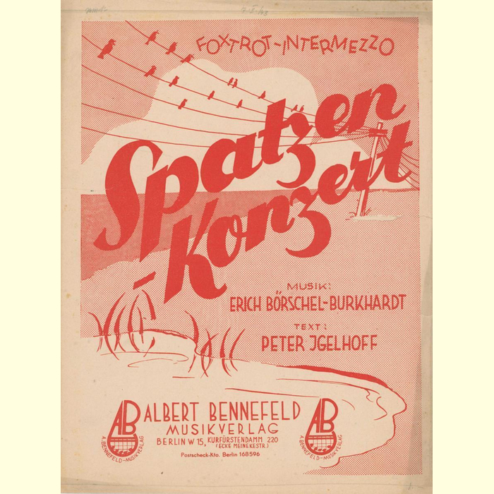 Обложка партитуры Spatzenkonzert, издательство Albert Bennefeld, Berlin, 1938Фото: 2