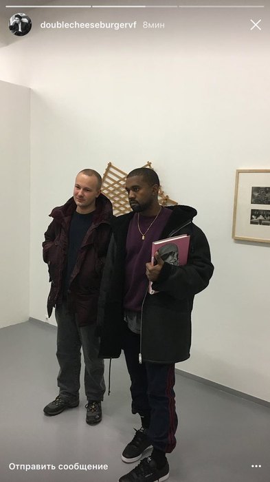 На фото: Гоша Рубчинский и Канье Вест в Москве, 15 ноября 2016 года