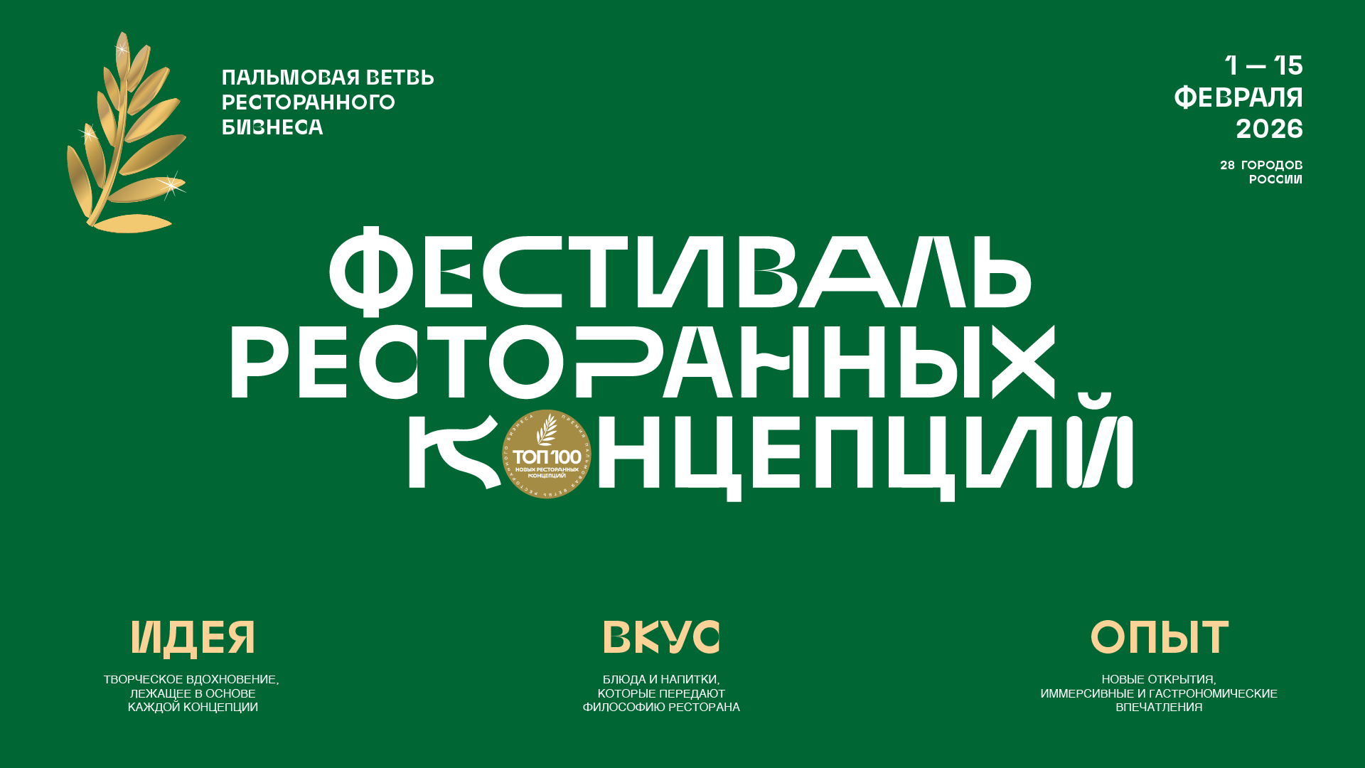 Старт фестиваля ресторанных концепций «Пальмовая ветвь ресторанного бизнеса»